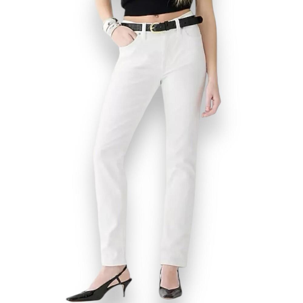 J Crew Jeans sz 36 White 9" Vintage Straight Mid Rise Smart Casual Coastal BQ304